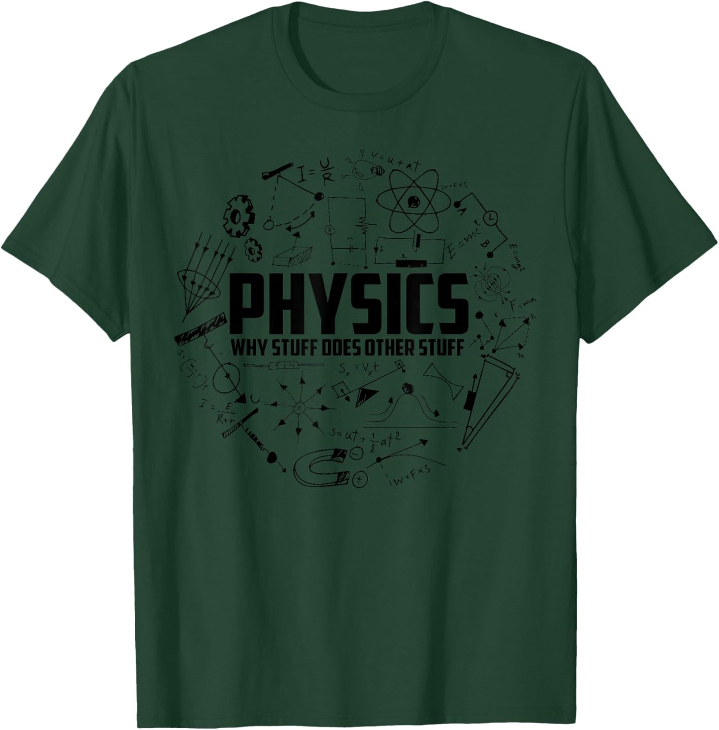 Physics Why Stuff Does Other Stuff | Funny Physicists Gift T-Shirt - T-Shirt | Forest