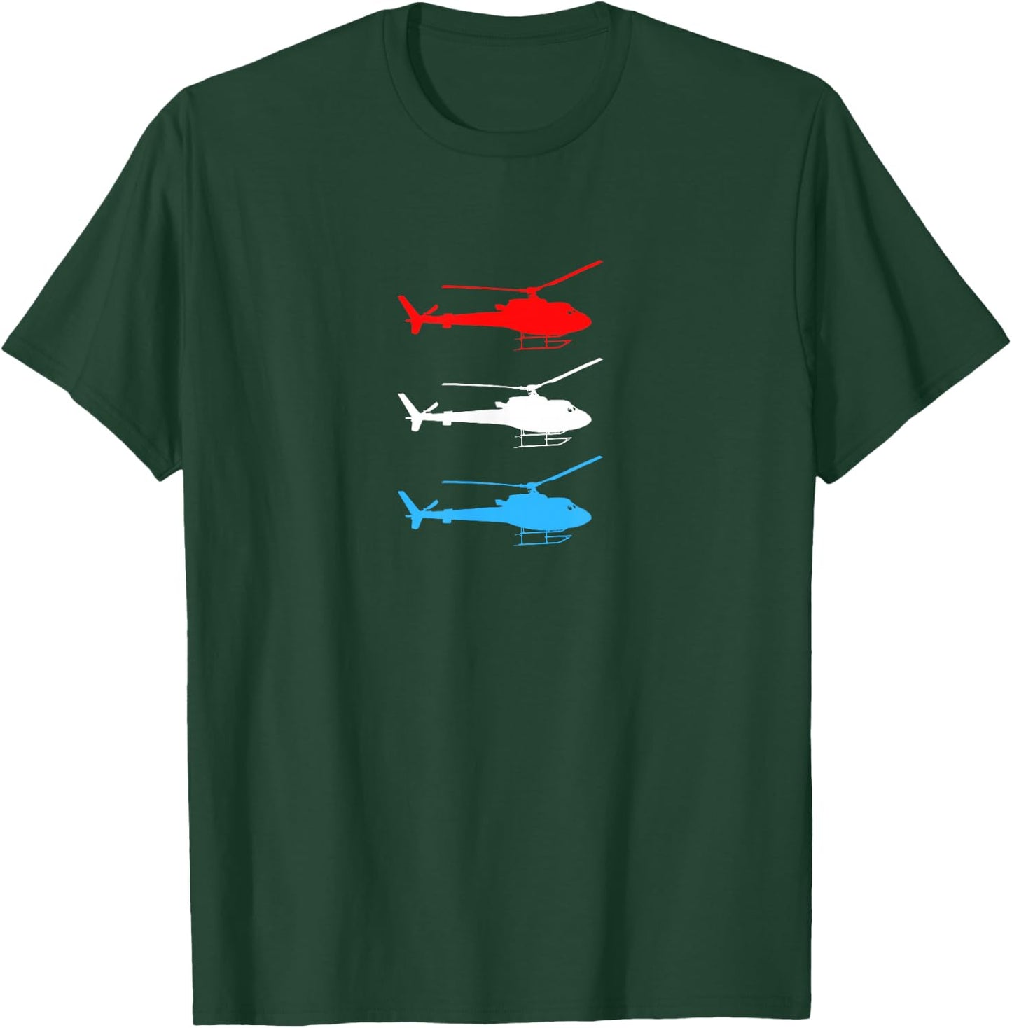 Red White and Blue USA Helicopters T-Shirt - T-Shirt | Forest