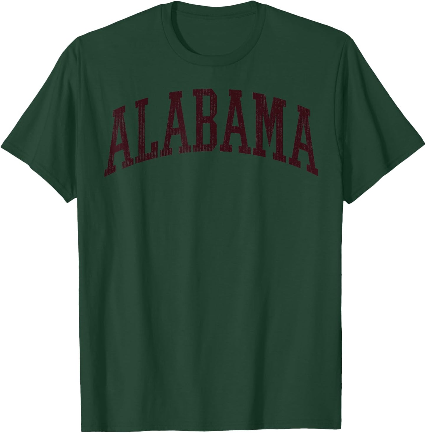 Alabama White AL State Graphic Vintage Sports Lover T-Shirt - T-Shirt | Forest