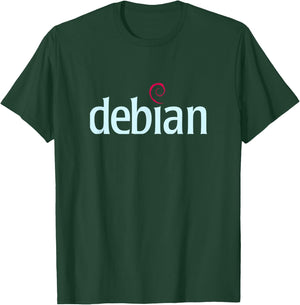 Linux Debian lovers Spiral Logo Open Source Os T-Shirt - T-Shirt | Forest