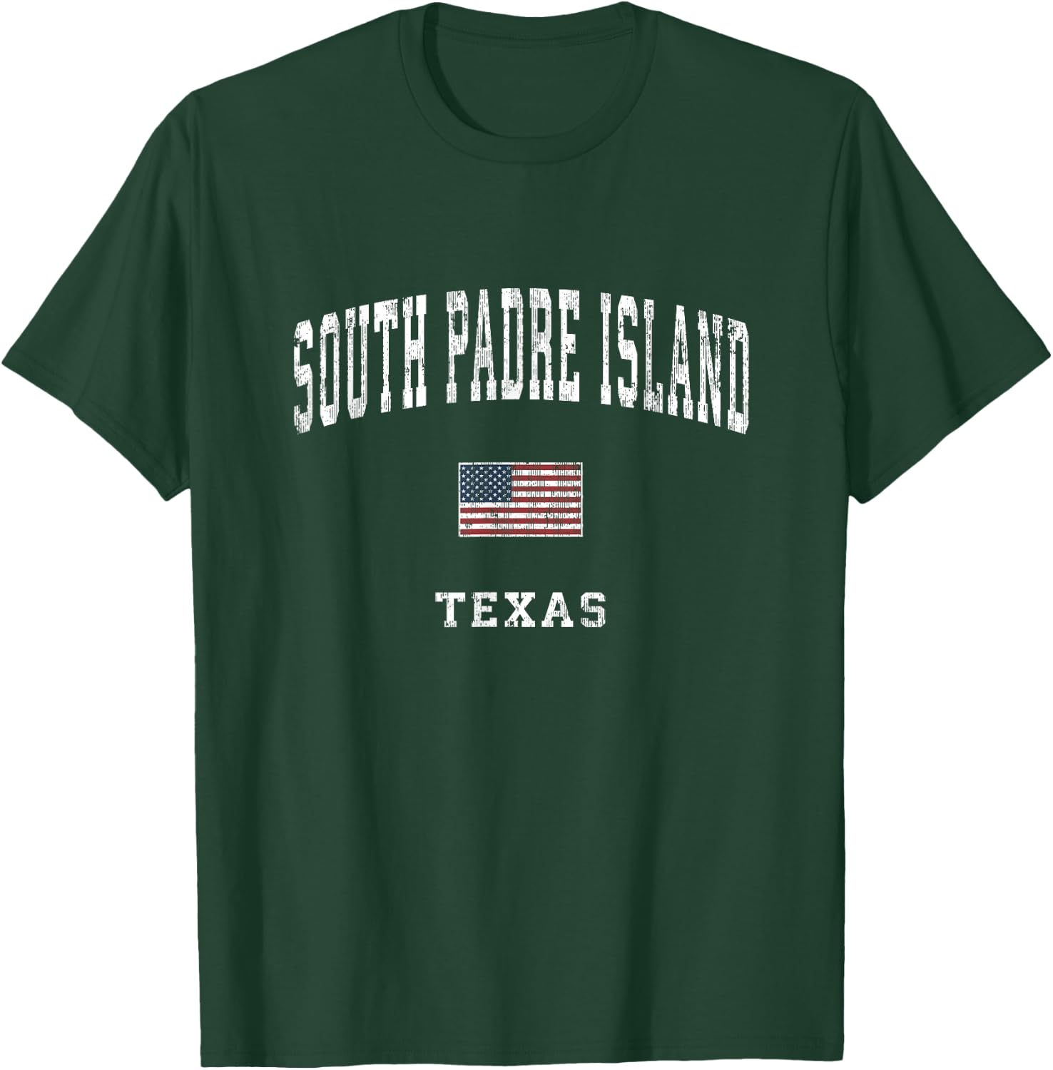 South Padre Island Texas TX Vintage American Flag Sports T-Shirt - T-Shirt | Forest