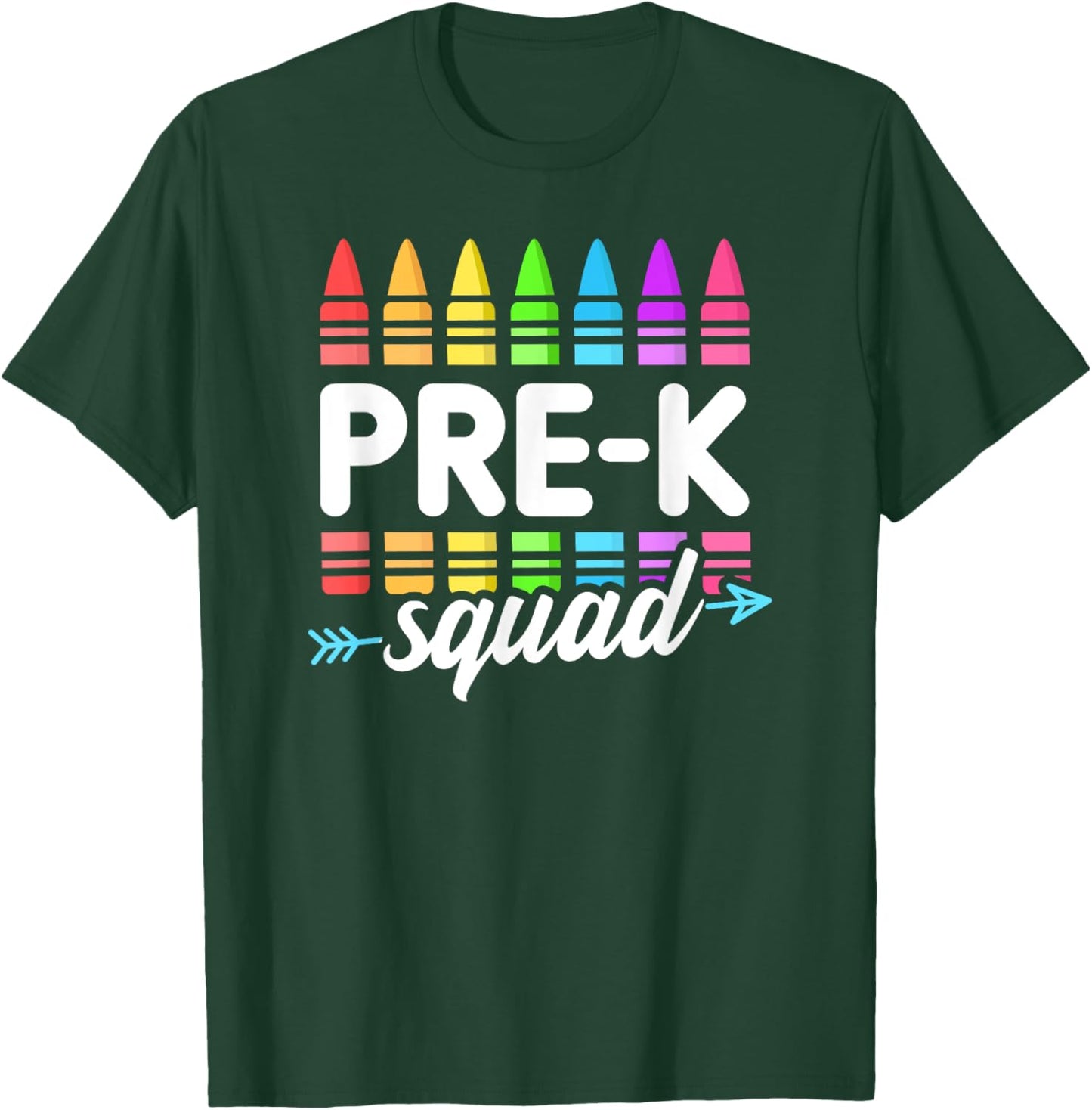Pre-K Squad Teacher Team Crew Hello Back School Graduation Women Kids T-Shirt - T-Shirt | Forest