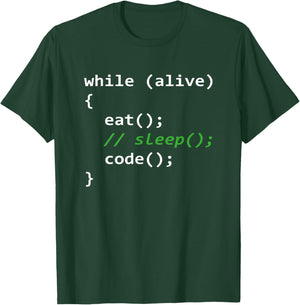 Programmer | Eat Sleep Code Repeat T-Shirt - T-Shirt | Forest