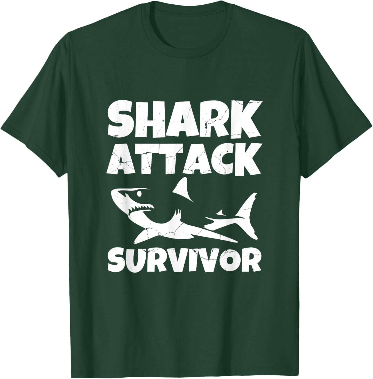 Shark Attack Survivor Grunge T-Shirt - T-Shirt | Forest
