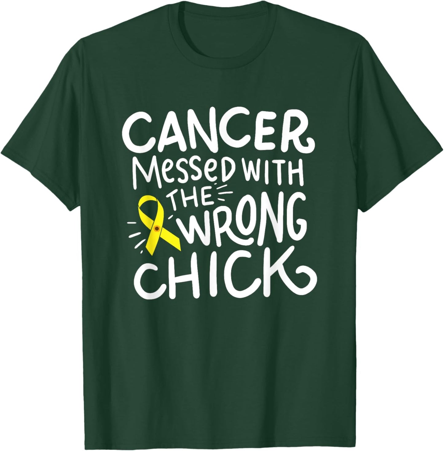 Sarcoma Bone Cancer Survivor Fighter Chemo Yellow Ribbon T-Shirt - T-Shirt | Forest