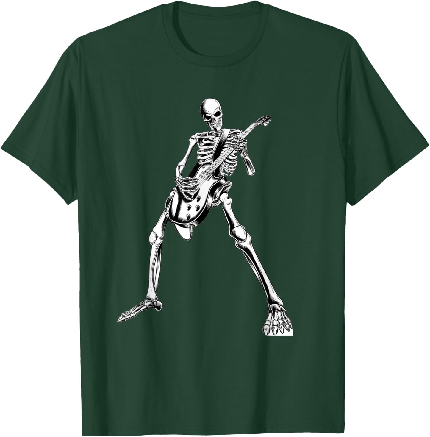 Spooky Skeleton Guitar Player Guitarist Halloween Costume T-Shirt - T-Shirt | Forest