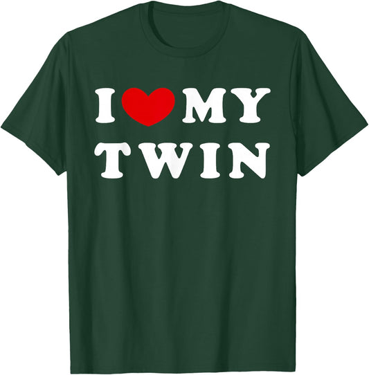 I Love My Twin, I Heart My Twin T-Shirt - T-Shirt | Forest