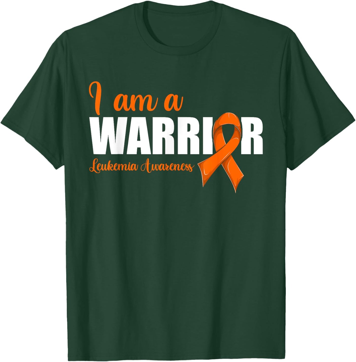 Blood Cancer Ribbon Shirt, Leukemia Awareness I Am A Warrior T-Shirt - T-Shirt | Forest