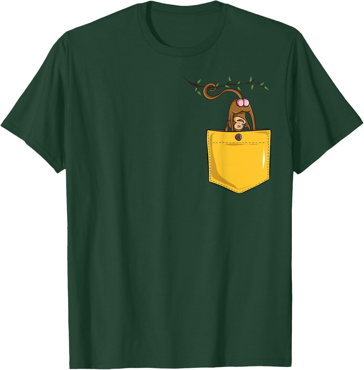 Monkey Butt in Pocket Funny Cute Animal Zoo Monkeys T-Shirt - T-Shirt | Forest