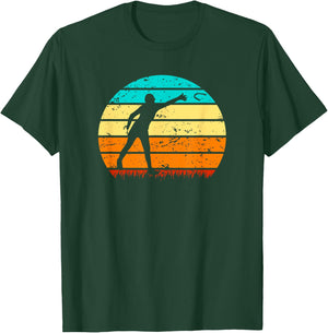 Retro Sunset Horseshoe Pitching Game T-Shirt - T-Shirt | Forest