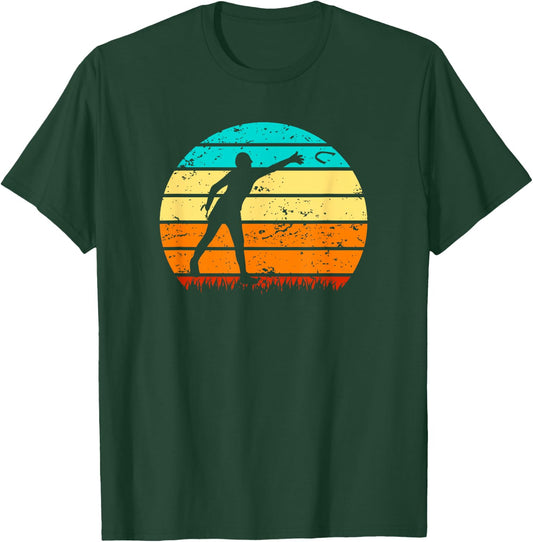 Retro Sunset Horseshoe Pitching Game T-Shirt - T-Shirt | Forest