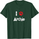 Cute Dog Name Archie Pet Puppy Dog Paw Lover Quote T-Shirt - T-Shirt | Forest