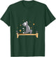 Cat Doing Pilates Workout Routine Men Women Kids T-Shirt - T-Shirt | Forest
