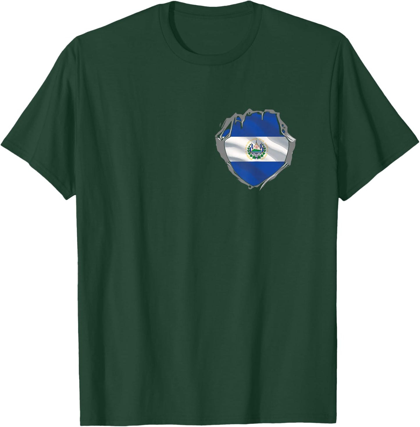 El Salvador Salvadoran Flag in Heart for El Salvador T-Shirt - T-Shirt | Forest