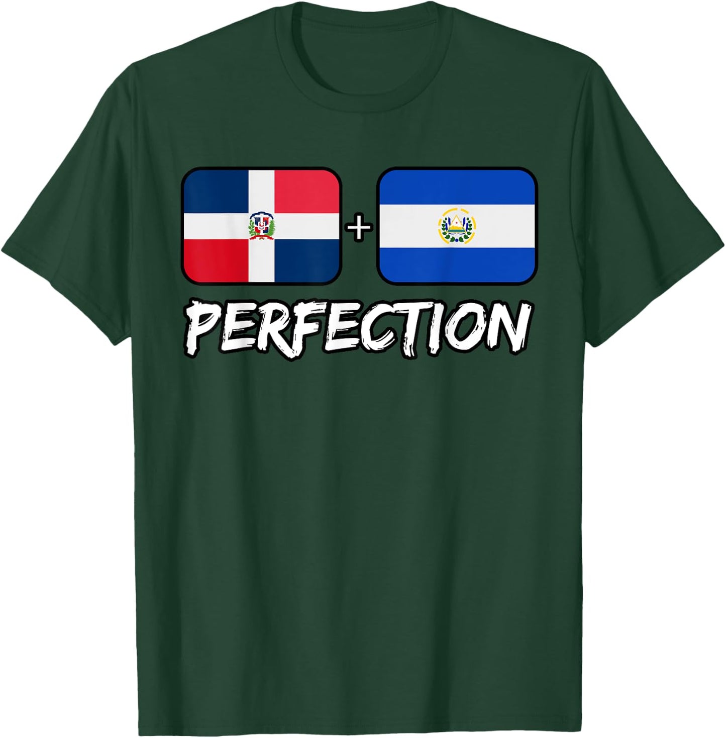 Dominican And Salvadorian Perfection Mix DNA Heritage Flag T-Shirt - T-Shirt | Forest