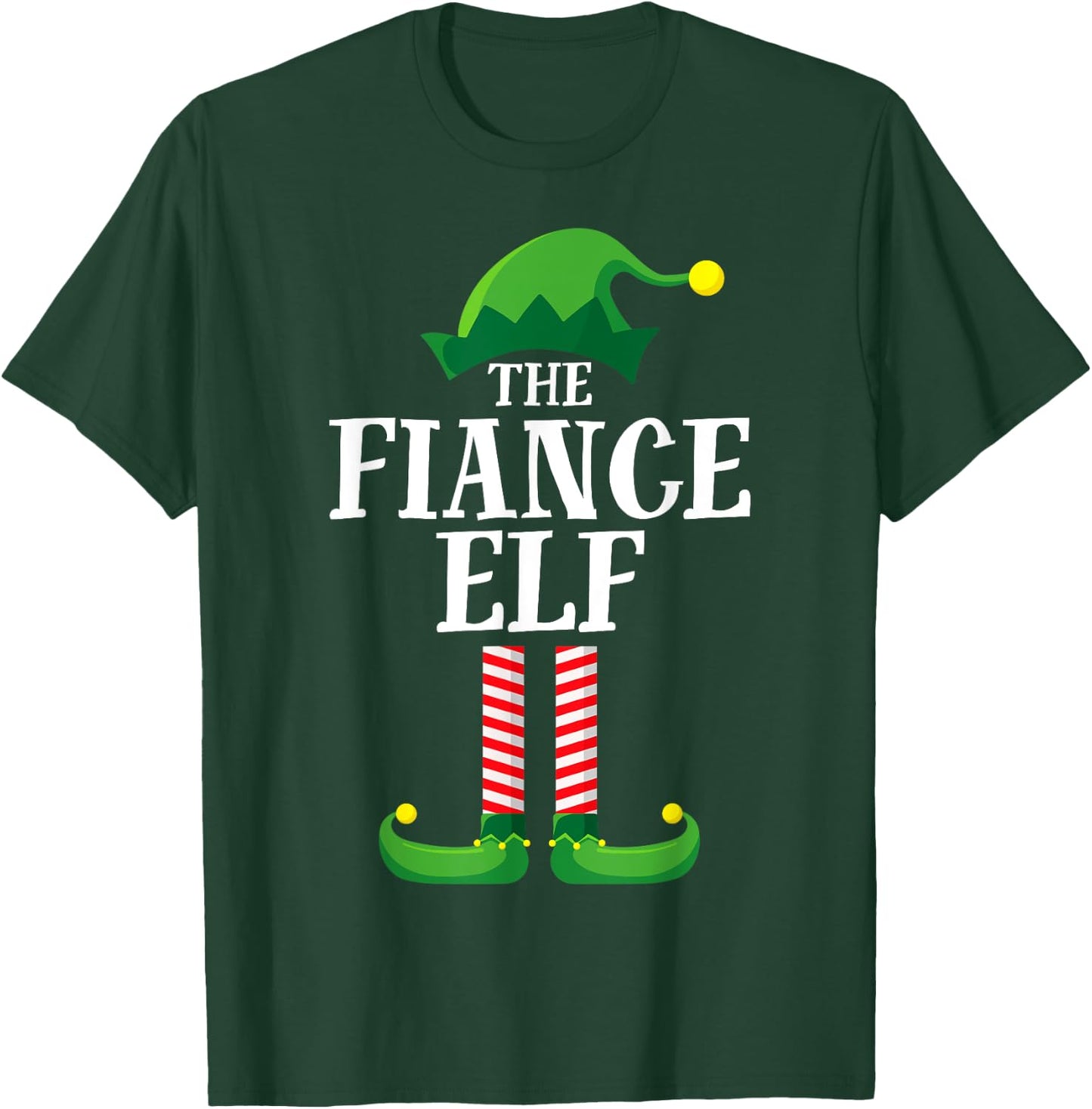 Fiance Elf Matching Family Group Christmas Party Pyjamas T-Shirt - T-Shirt | Forest