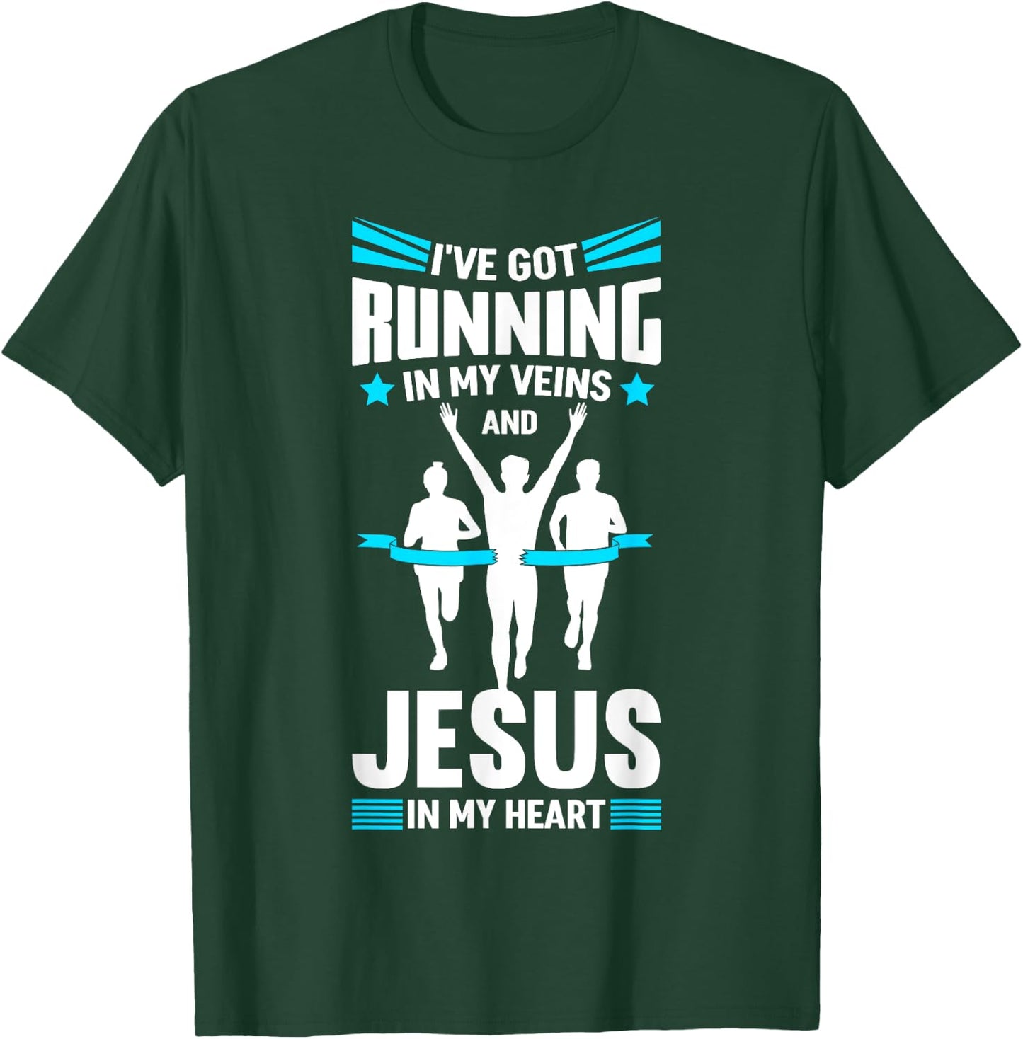 Marathon Runner Costume Running Jesus Quotes Marathoner T-Shirt - T-Shirt | Forest