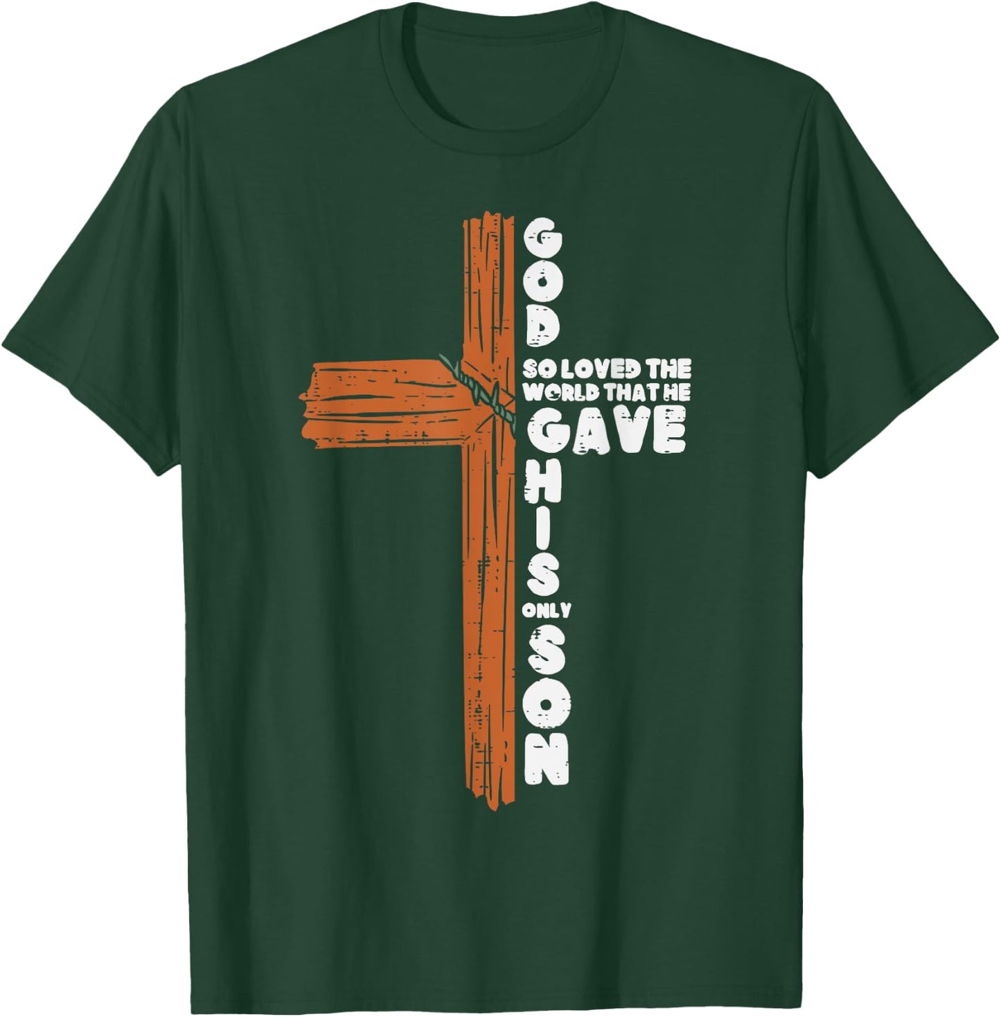 Cross God So Loved The World Jesus Christian Men Women Kids T-Shirt - T-Shirt | Forest
