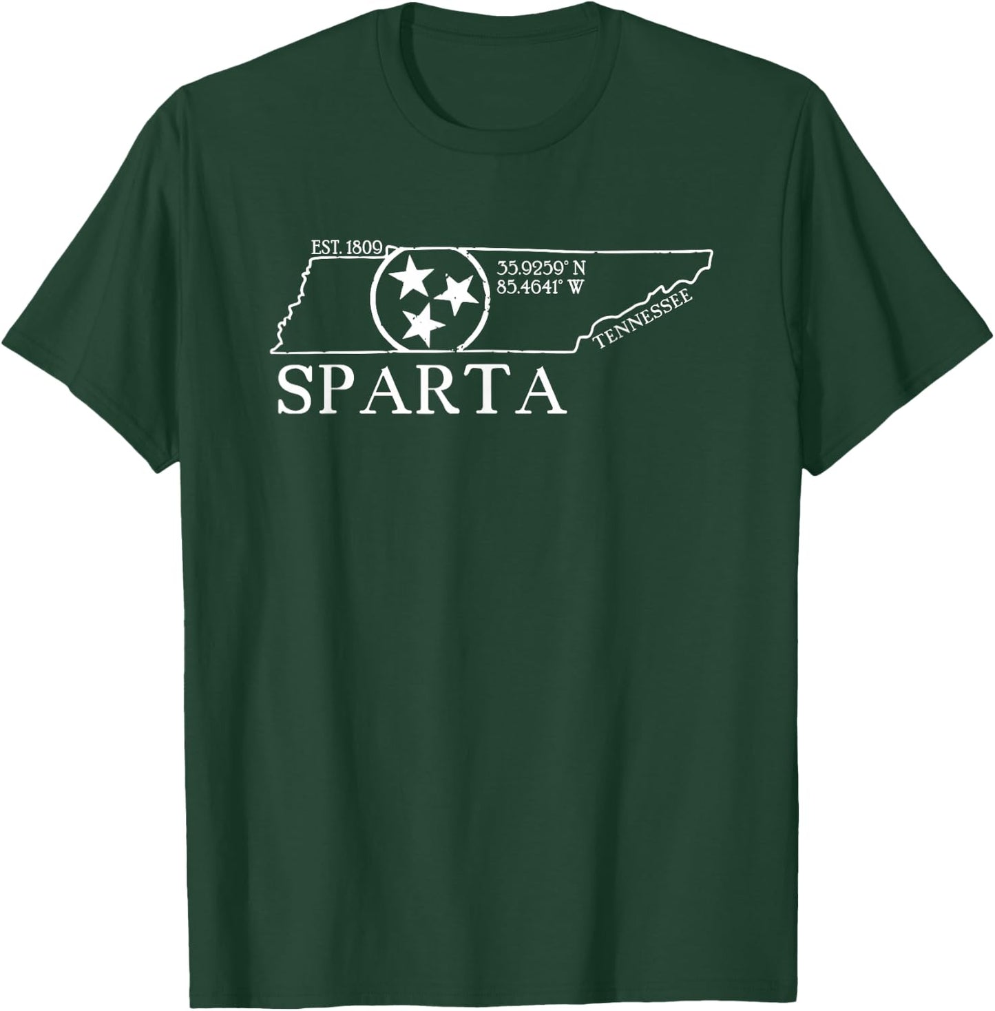 Sparta TN Tennessee Tri Star Cute Southern T-Shirt - T-Shirt | Forest