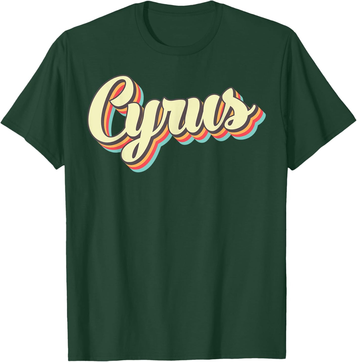 Cyrus Retro Art Baseball Font Vintage T-Shirt - T-Shirt | Forest
