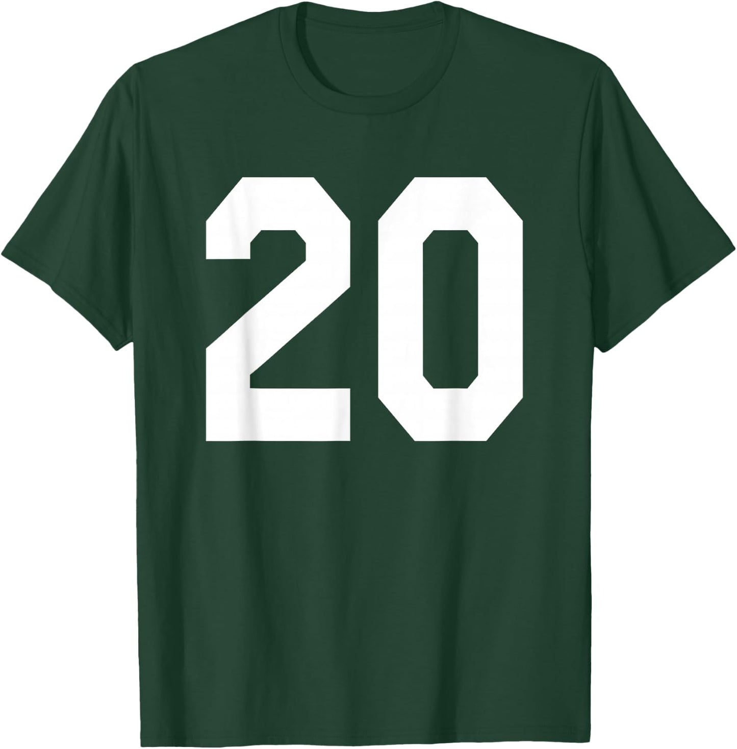 Number 20 Sports Jersey Front and Back Team Player T-Shirt - T-Shirt | Forest