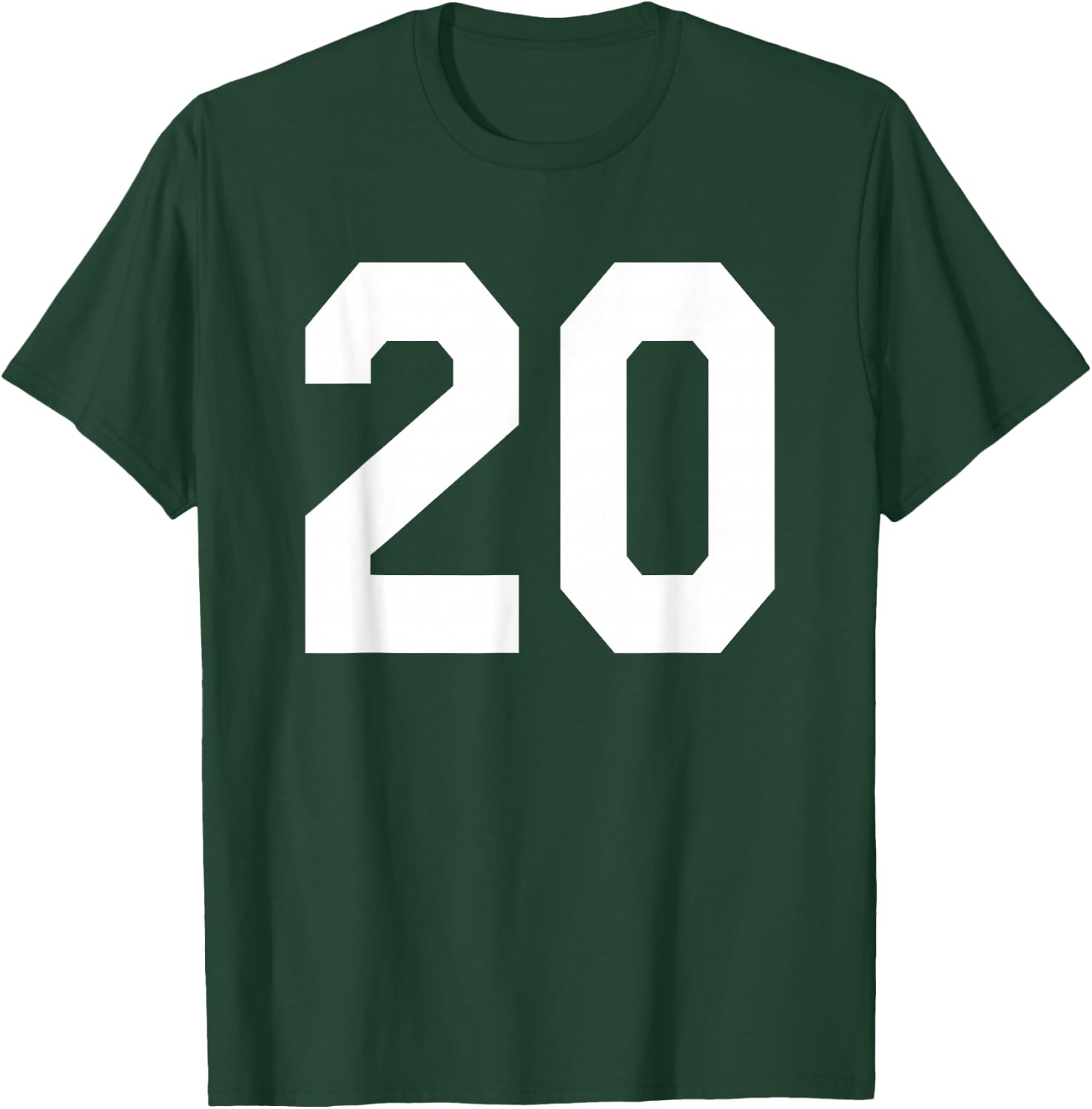 Number 20 Sports Jersey Front and Back Team Player T-Shirt - T-Shirt | Forest