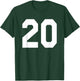 Number 20 Sports Jersey Front and Back Team Player T-Shirt - T-Shirt | Forest