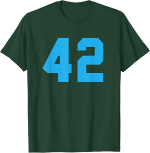 Blue Sports Team Number #42 T-Shirt - T-Shirt | Forest