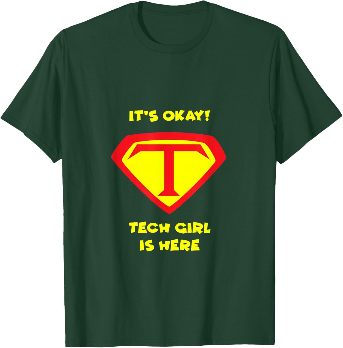 Tech Support Girl Female Computer Technology Design T-Shirt - T-Shirt | Forest