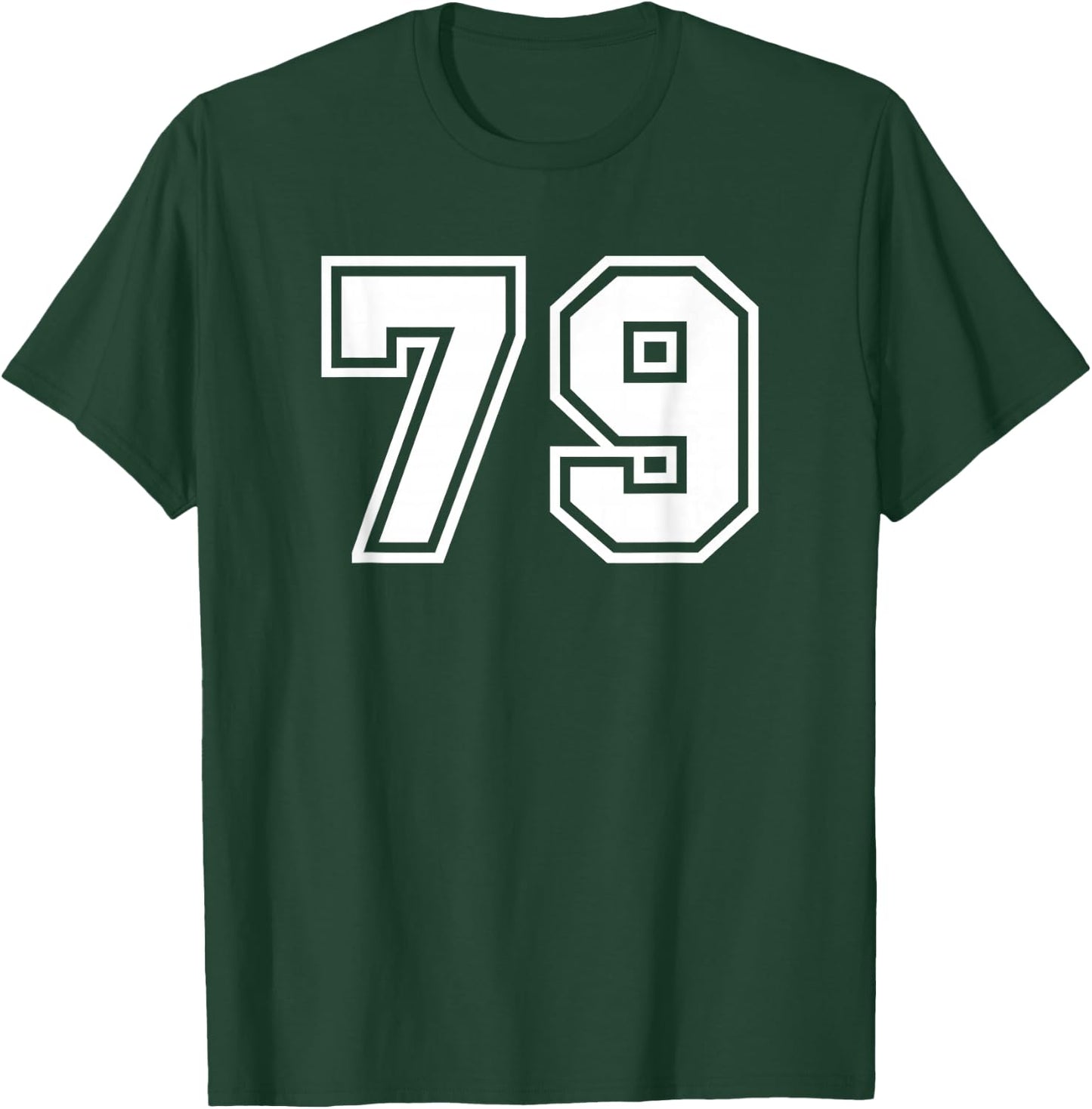White Sports Team Number #79 T-Shirt - T-Shirt | Forest