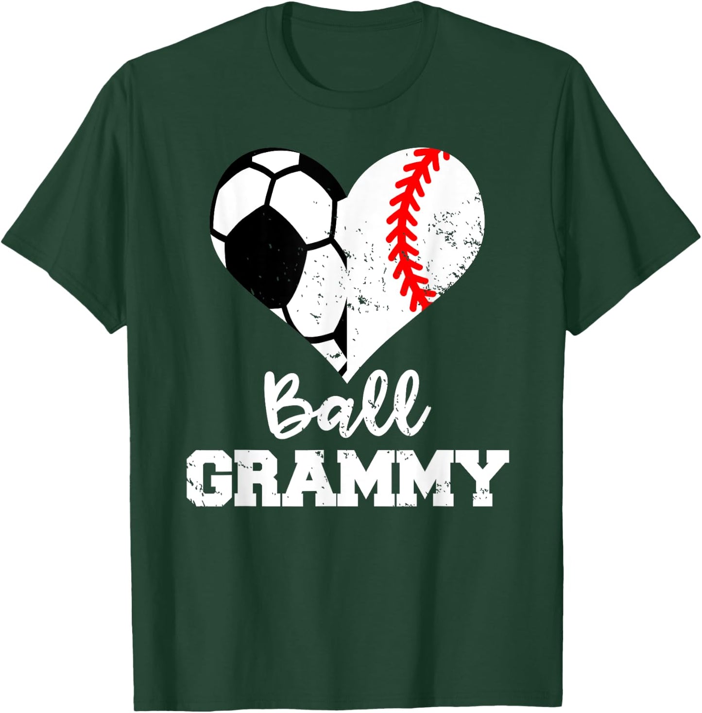 Ball Grammy Heart Funny Soccer Baseball Grammy T-Shirt - T-Shirt | Forest