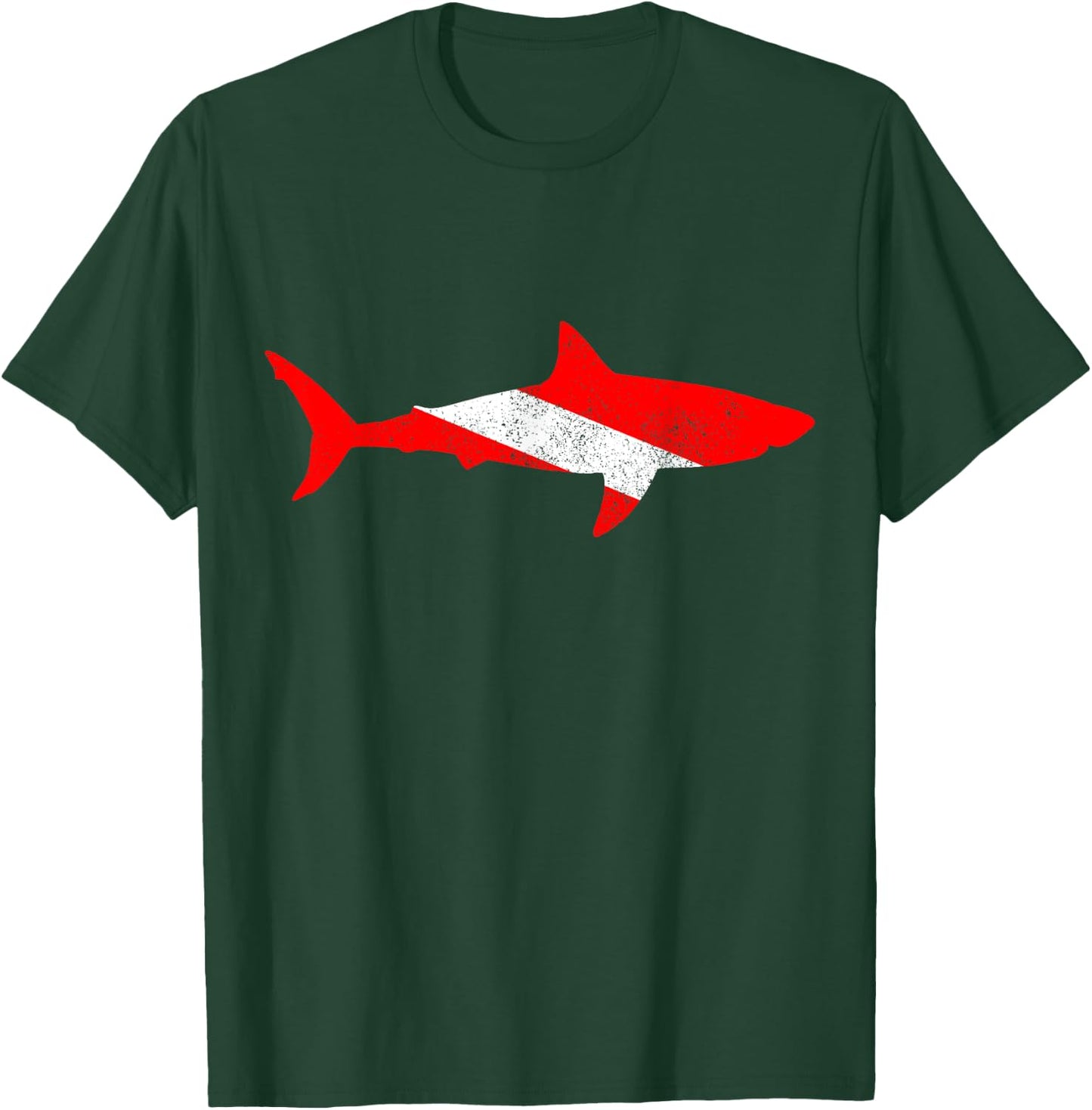Shark Diving Scuba Diver Scuba Diving Flag T-Shirt - T-Shirt | Forest