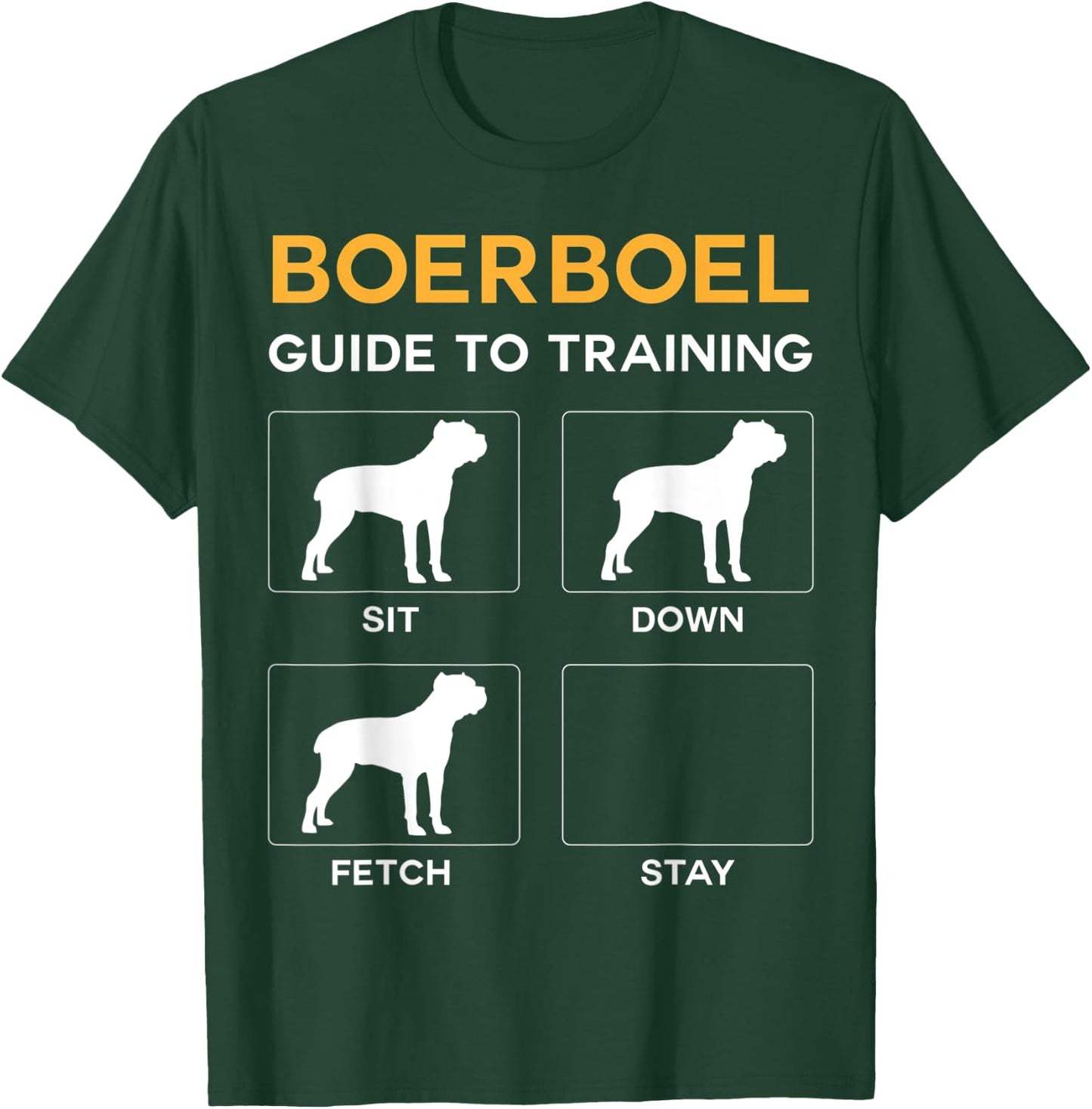 Boerboel Guide To Training Dog Obedience Dog Commands T-Shirt - T-Shirt | Forest