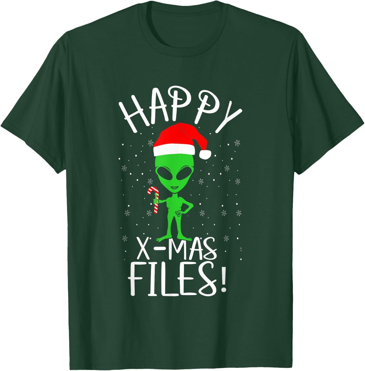 Happy X-mas Files Extraterrestrial Life Alien Beings Lover T-Shirt - T-Shirt | Forest