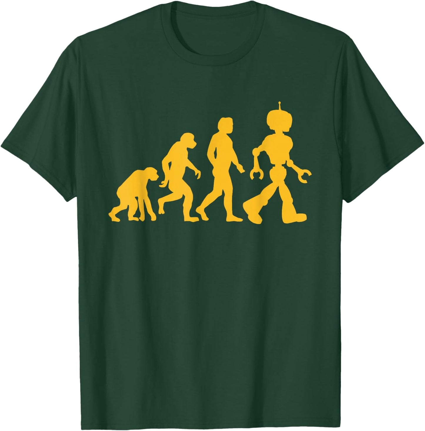 Evolution to Robot Funny Science Nerd Graphic Dark T-Shirt - T-Shirt | Forest