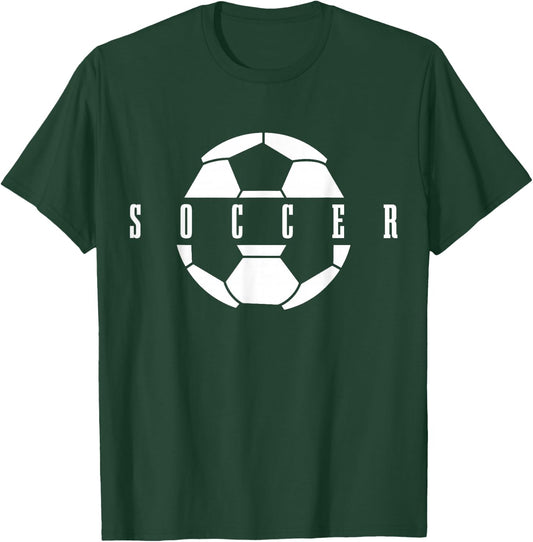 Boys Girls Football Player Ball T-Shirt - T-Shirt | Forest