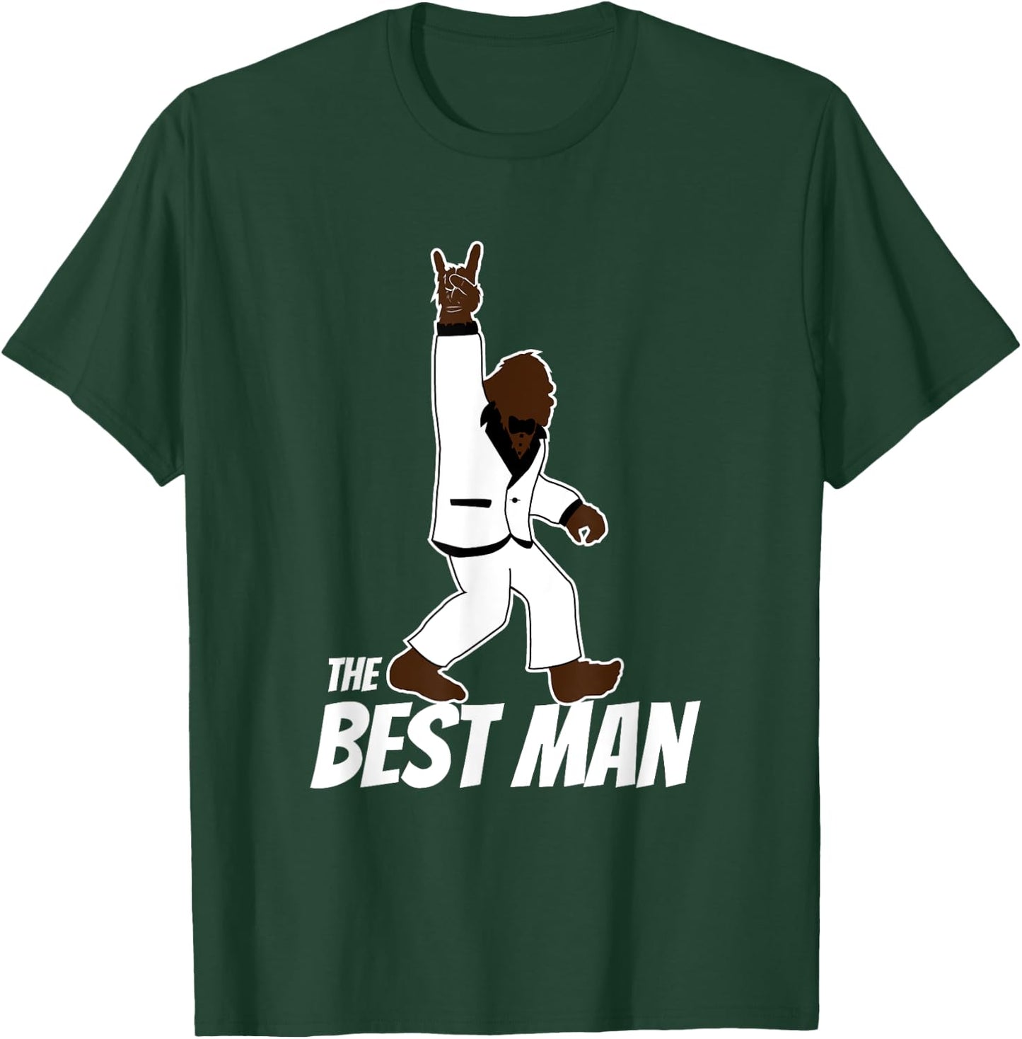 Bigfoot Rock and Roll Best Man Bachelor Party Wedding Gift T-Shirt - T-Shirt | Forest