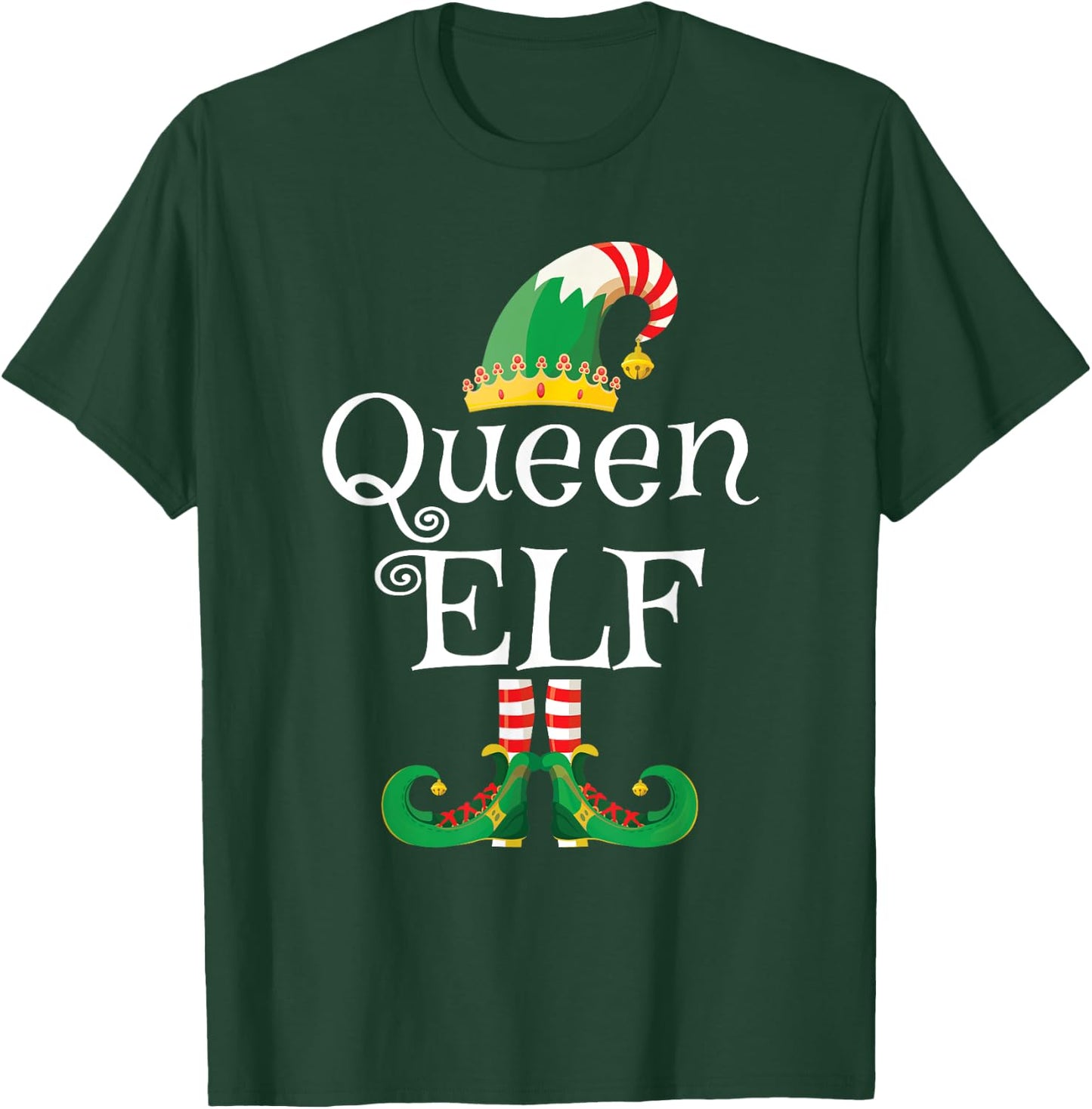 Queen Elf Women Funny Family Matching Elf Christmas T-Shirt - T-Shirt | Forest