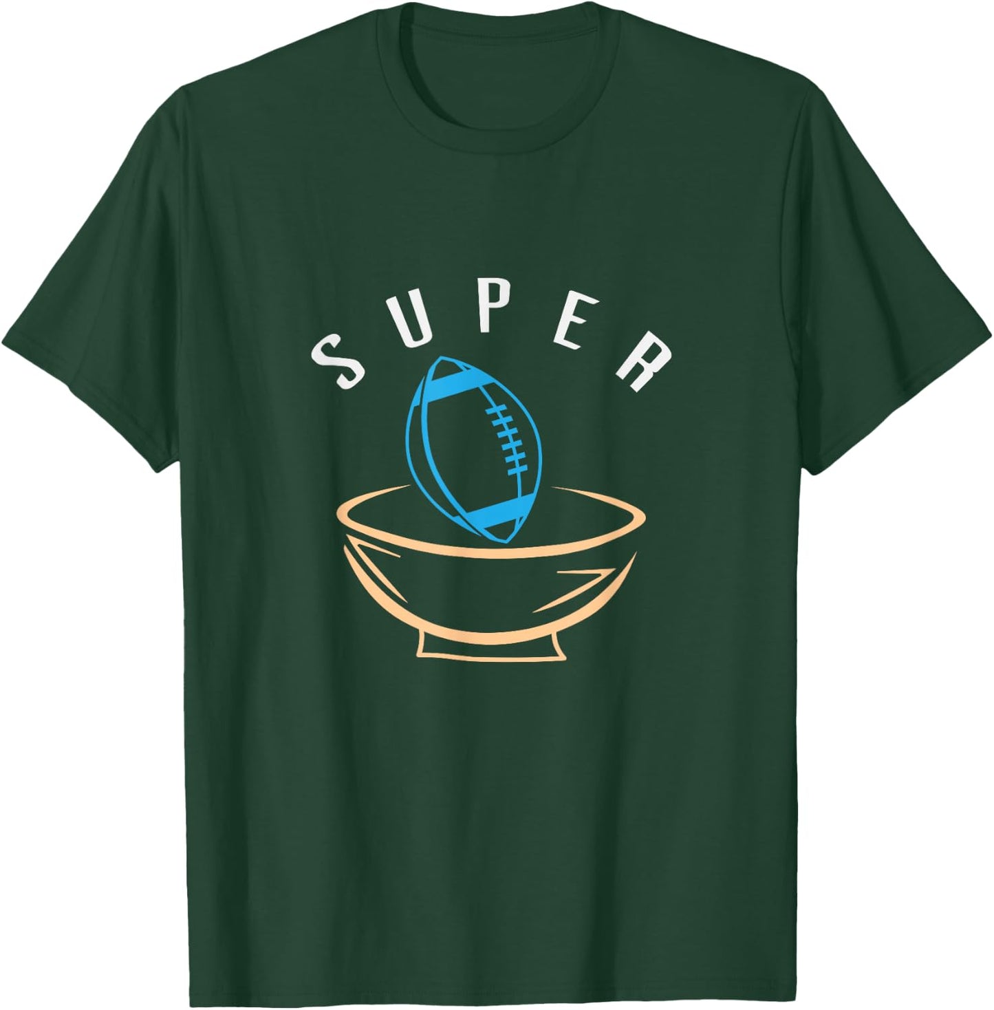 Funny Football with Snack Bowl Funny Gift Man Woman T-Shirt - T-Shirt | Forest