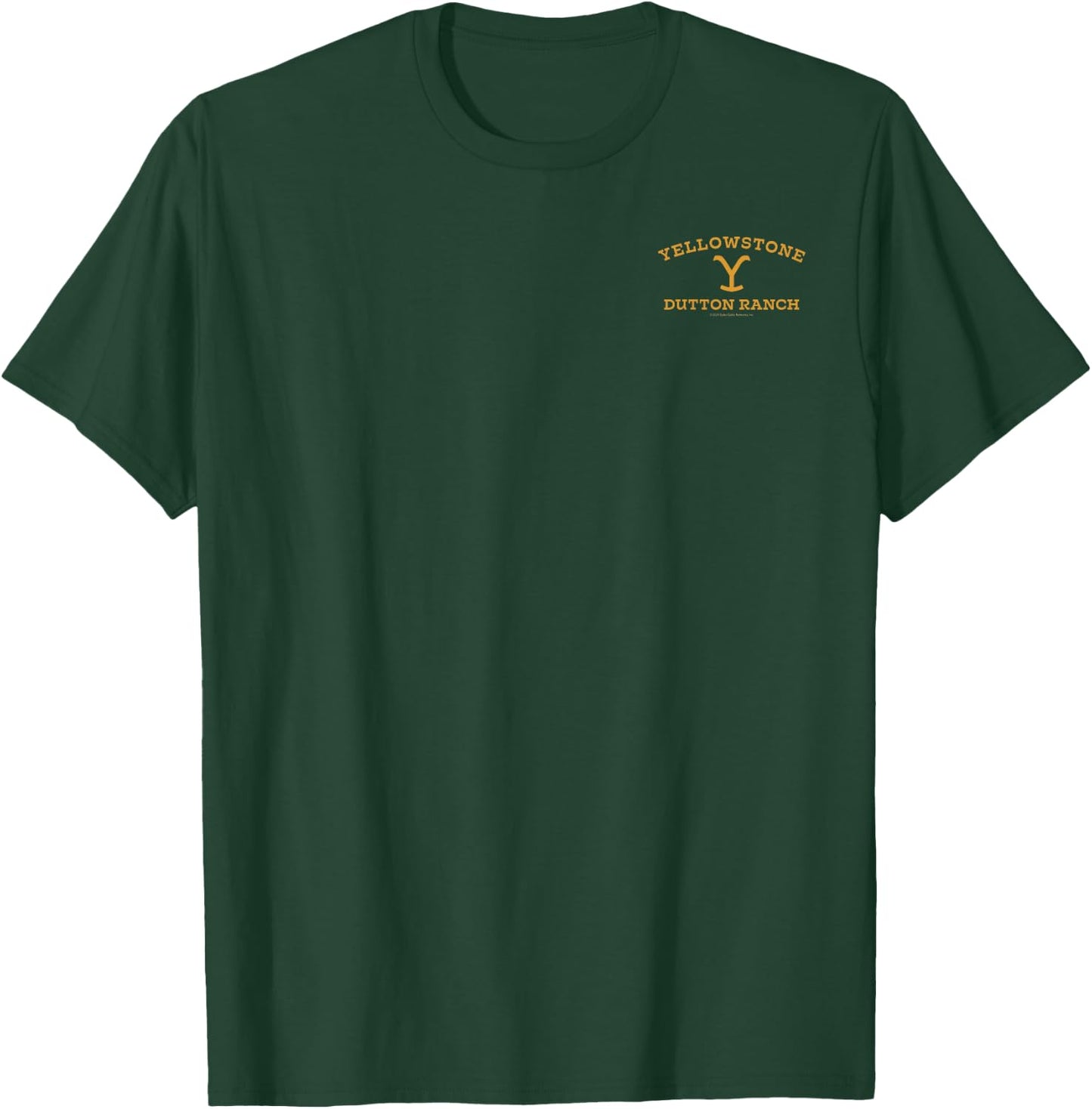 Yellowstone Dutton Ranch Gold Pocket Logo Short Sleeve T-Shirt - T-Shirt | Forest