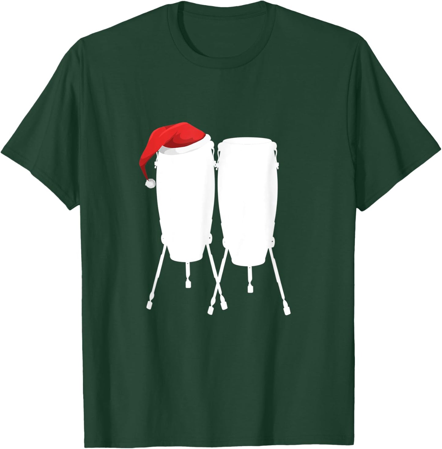 Conga Drum Christmas Shirt - Holiday Drummer Gift T-Shirt - T-Shirt | Forest