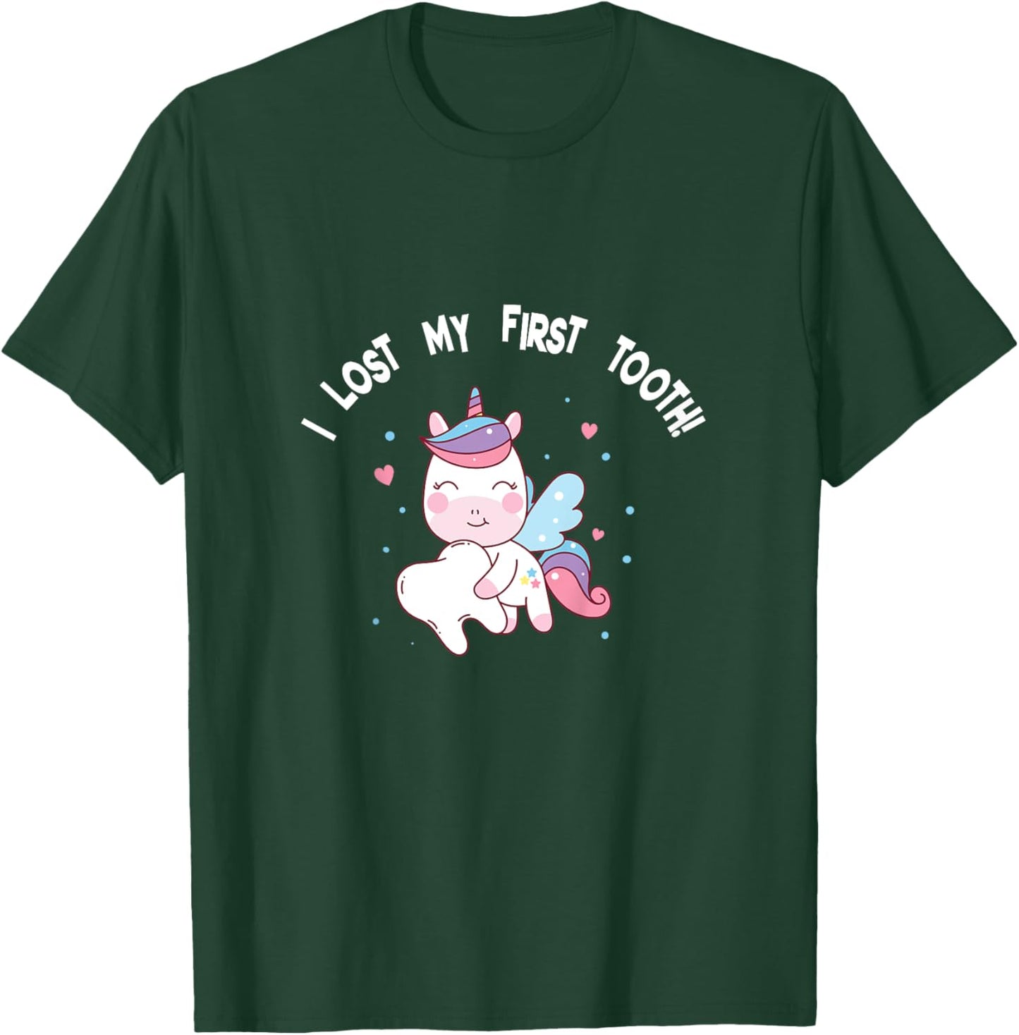 Girls I Lost My First Tooth Unicorn Tooth Fairy T-Shirt - T-Shirt | Forest