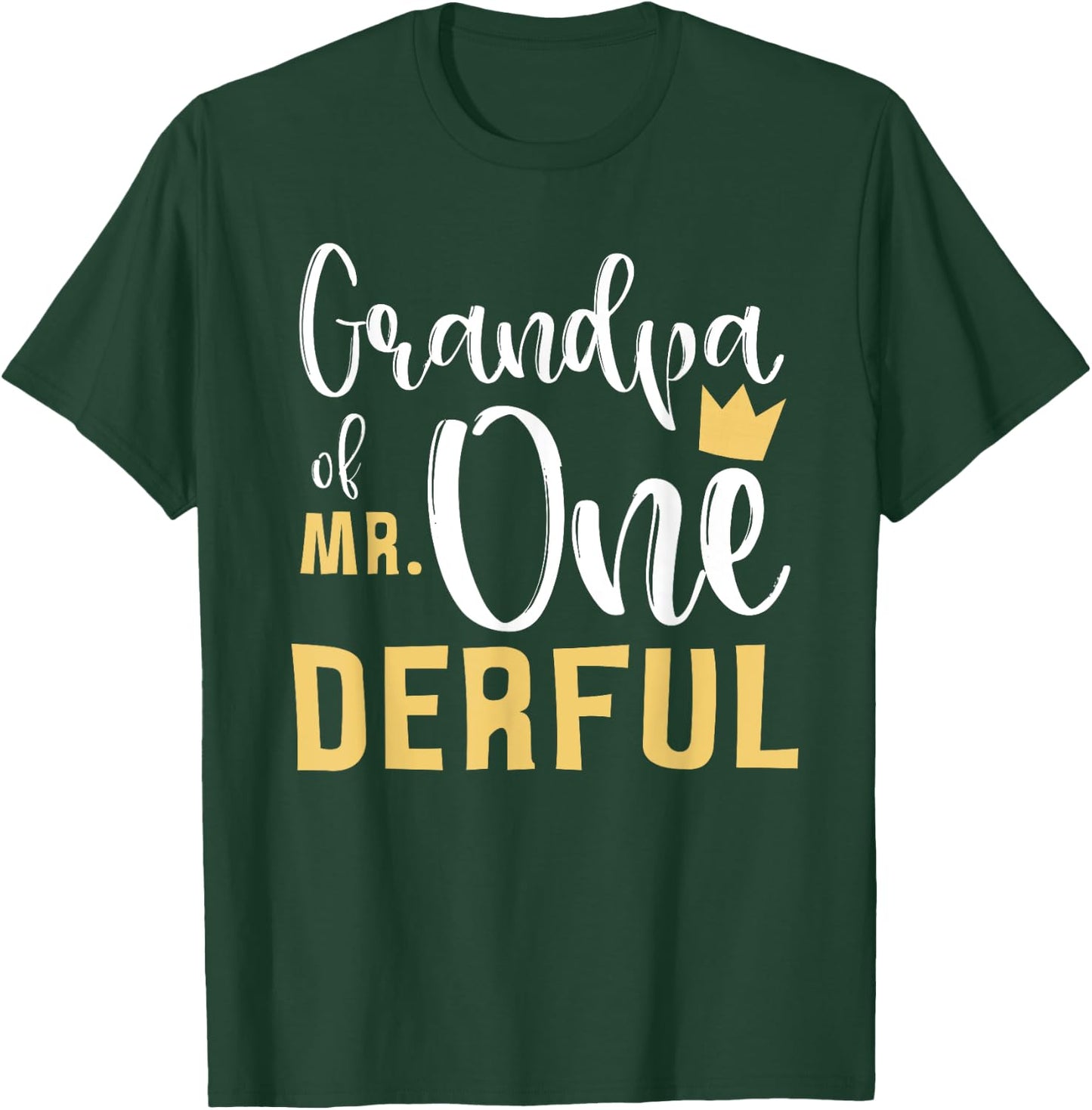 Grandpa of Mr Onederful 1st Birthday First One-Derful Party T-Shirt - T-Shirt | Forest