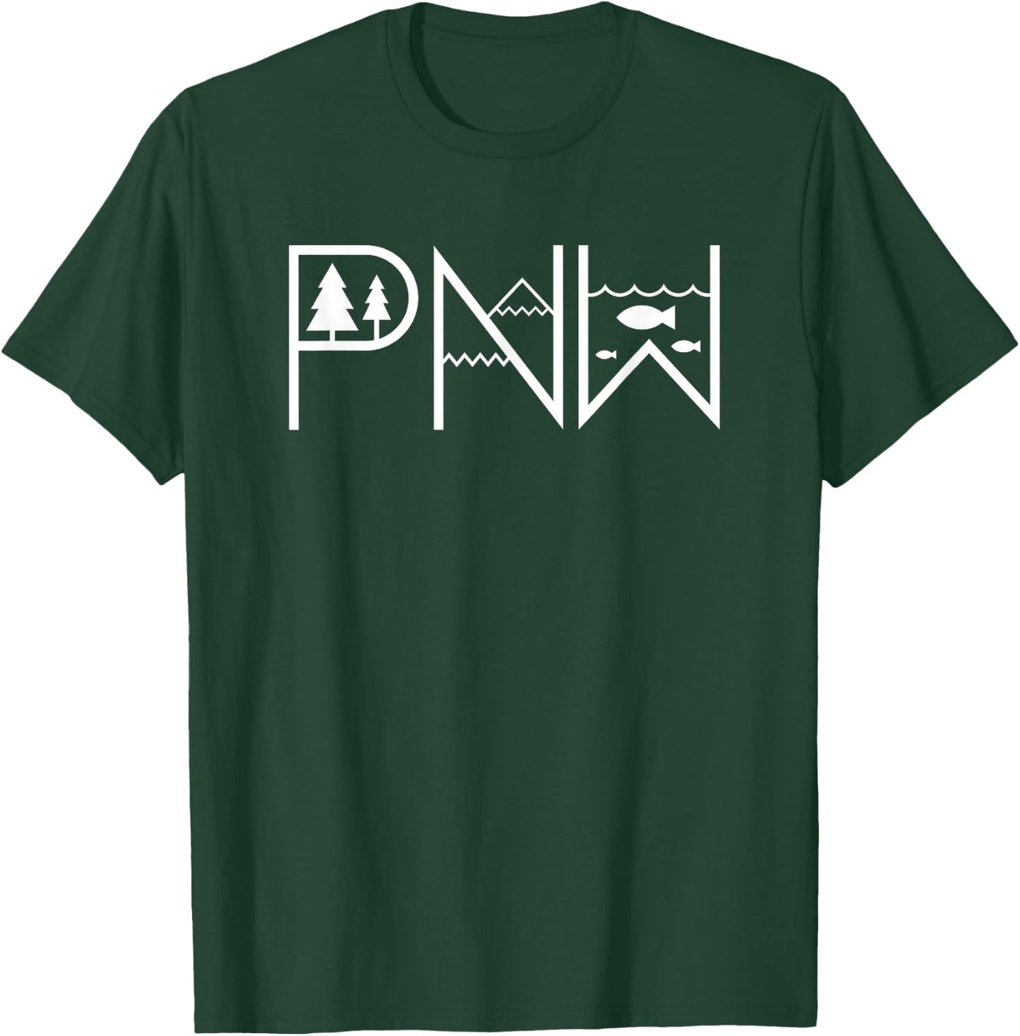 PNW Nature Minimal – Cascadia Pacific Northwest T-Shirt - T-Shirt | Forest