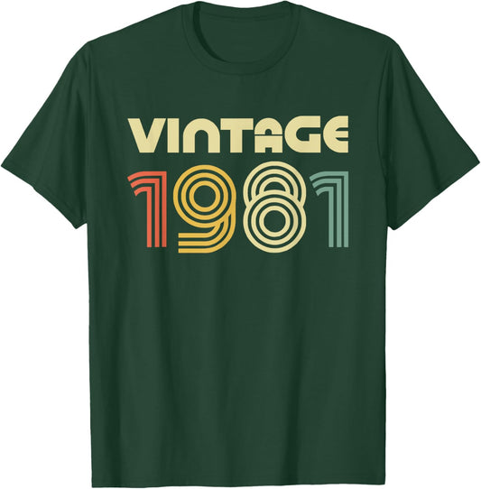 Vintage 1981 Shirt Men Women 44th Birthday T-Shirt - T-Shirt | Forest