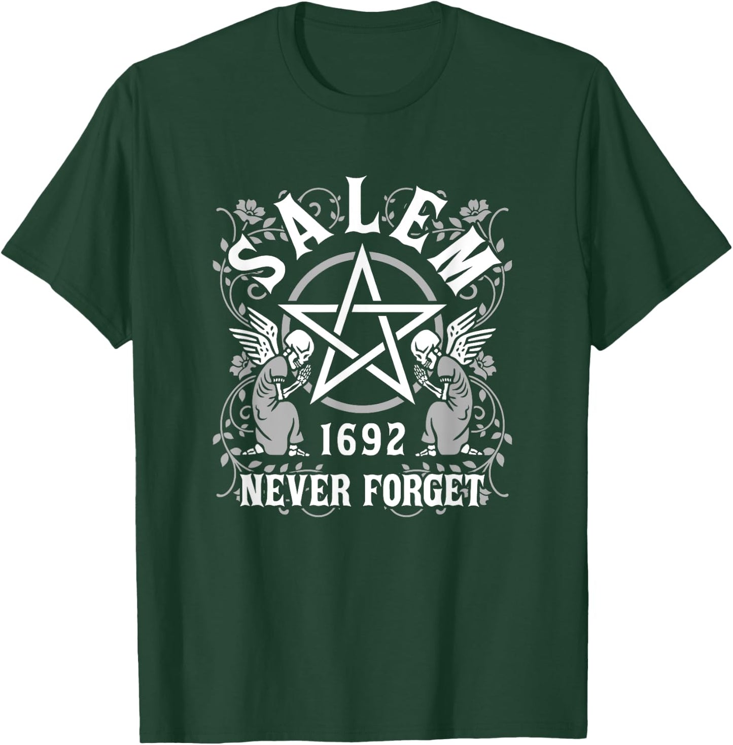Salem Massachusetts Witch Coven Pentacle Never Forget 1692 T-Shirt - T-Shirt | Forest