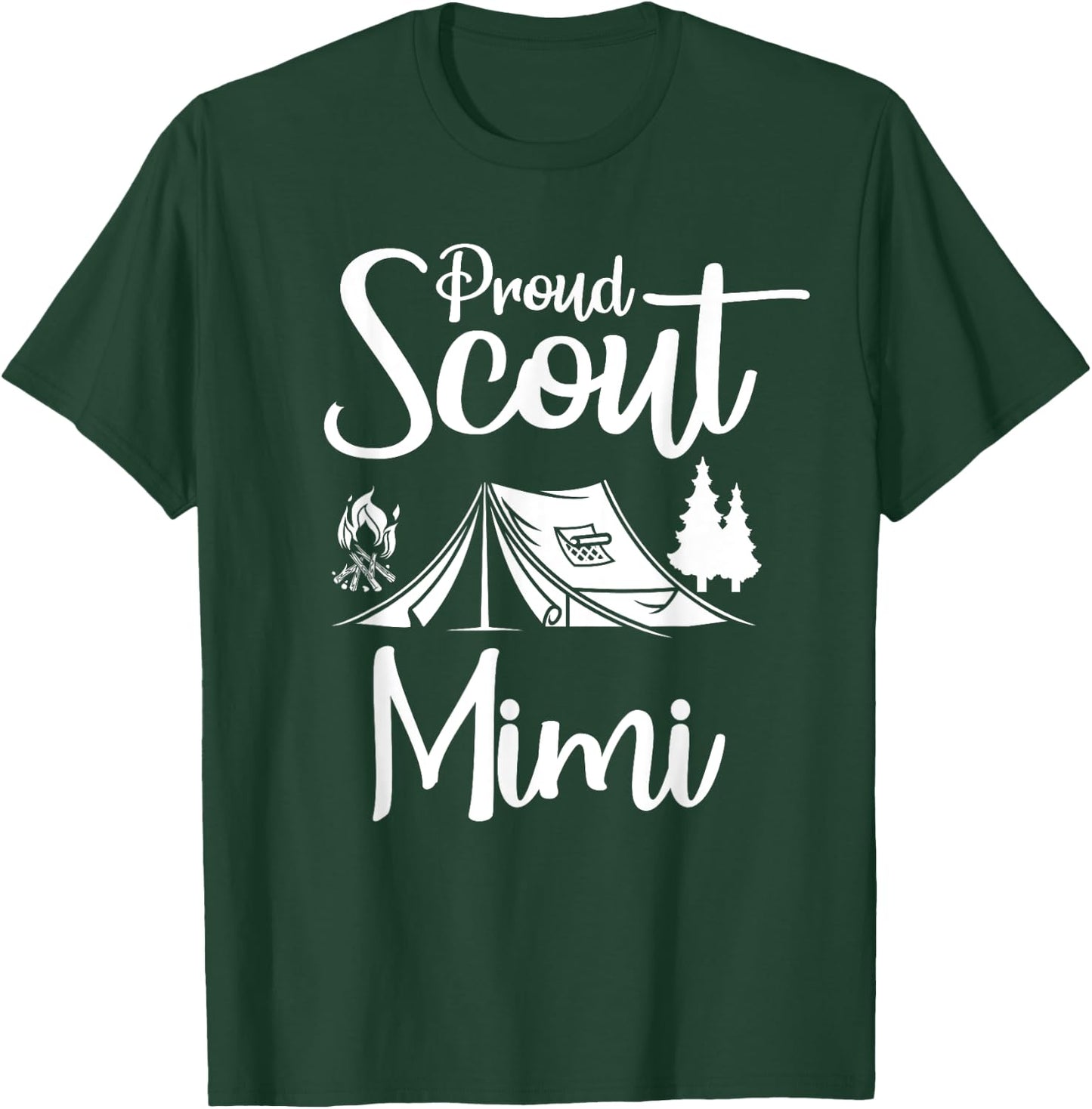 Proud Scout Mimi Camping Scouting Tent Scout Mom Leader T-Shirt - T-Shirt | Forest
