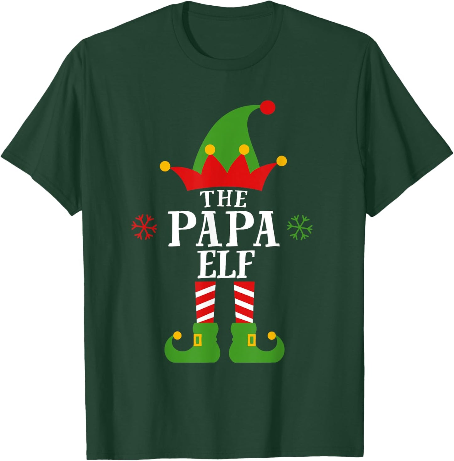 Papa Elf Funny Matching Family Christmas Pajama For Dad T-Shirt - T-Shirt | Forest