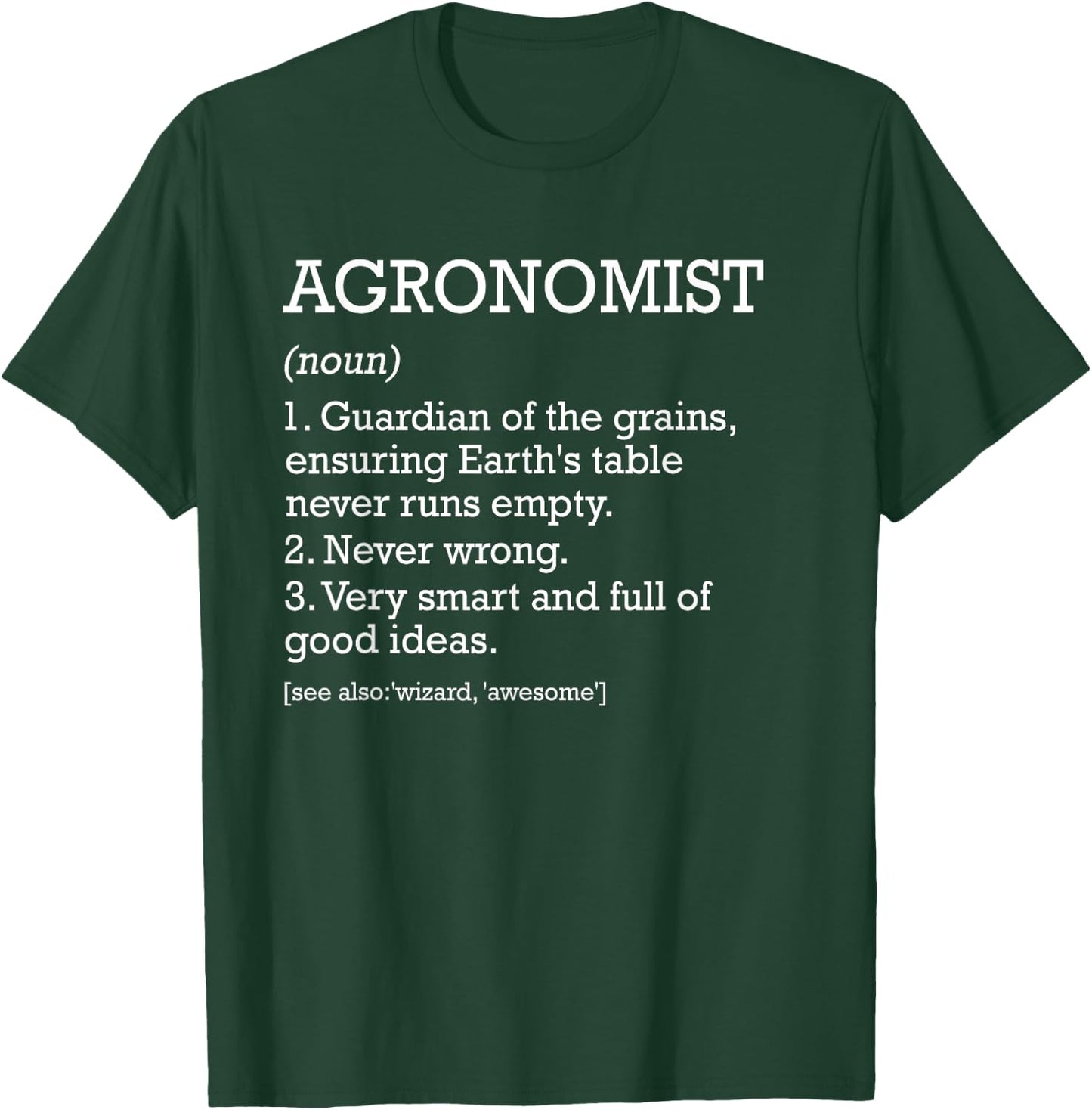Personalized For Agronomist Job Definition -Adults Black Small Modern Letter Print T-Shirt - T-Shirt | Forest