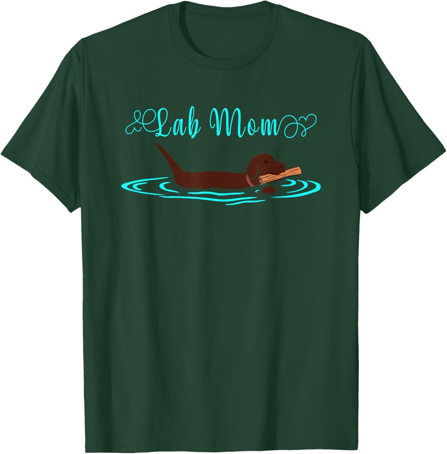 Lab Mom Chocolate Labrador Retriever Dog Owner Lover Women Girls Kids T-Shirt - T-Shirt | Forest